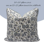 Floral Pillow Covers Blue Set of 2 Pillow Covers 20 x 20 inches Farmhouse Pillow Covers for Couch Bed Bedroom Living Throw Pillow Covers Boho Decorative Pillow Home Decor for Spring - Image 6