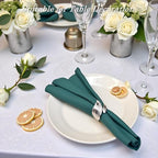 Silver Napkin Rings Set of 50,Metal Leaf Napkin Ring Silver Cloth Holders Bulk for Weddings Holiday Dinner Party Spring Thanksgiving Christmas Gathering Banquet Dinner White Table Decor(50) - Image 4