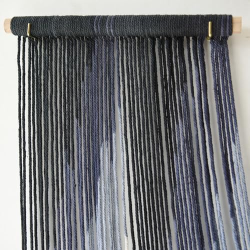 IOWER Macrame Wall Hanging Dip Dyed Blue Fiber Art Tapestry Boho Wall Decor - Image 6