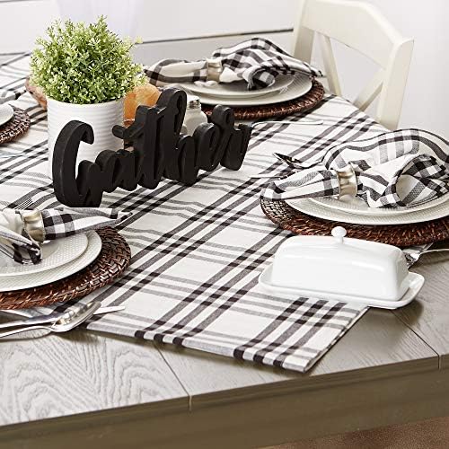 DII Home Sweet Farmhouse Plaid Tabletop Collection, Tablecloth, 60x120, Black - Image 5