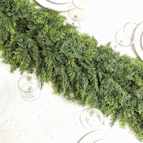 Waydress 1 Pcs 9 ft Christmas Artificial Cedar Garland Realistic - Image 3