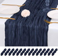 14 Pack Navy Blue Cheesecloth Table Runner 17x108 Inch Semi Sheer Boho Gauze Cheese Cloth Fabric Table Runners, for Wedding Party Baby Shower Birthday Home Decor Garden Farmhouse by Unknown