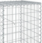 vidaXL Gabion Basket with Cover 39.4"x19.7"x39.4" Galvanized Iron - Image 4
