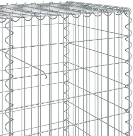 vidaXL Gabion Basket with Cover 39.4"x19.7"x39.4" Galvanized Iron - Image 4