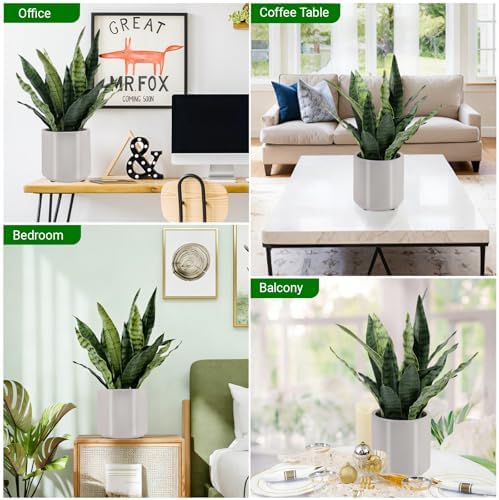 Fake Snake Plant 22" Tall, Realistic Touch Leaves, Potted Artificial Plants Indoor for Home Decor Small Office Home Living Room - Image 3