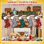 Shinymoon 12 Pack Christmas Stockings Bulk, Green, Red, White, Cute - Image 4