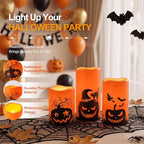 Homemory Halloween Waterproof Flameless LED Pillar Candle with Timer Remote - Image 3