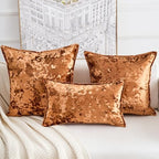 Premium Series, Crushed Velvet Throw Pillow Covers, Luxury Thick Cushion Cases for Home Decor, Burnt Orange, 12x20 Inch, Covers Only - Image 5