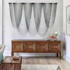 Macrame Wall Hanging Blue Dip Dyed Boho Tapestry Fiber Wall Art 57"W*41"L - Image 3