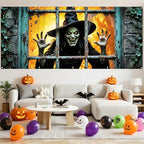 7x16FT Halloween Window Witch Garage Door Banner Skeleton Witch Happy Hallowen Garage Door Cover Decoration for Hallowen Decoration - Image 6
