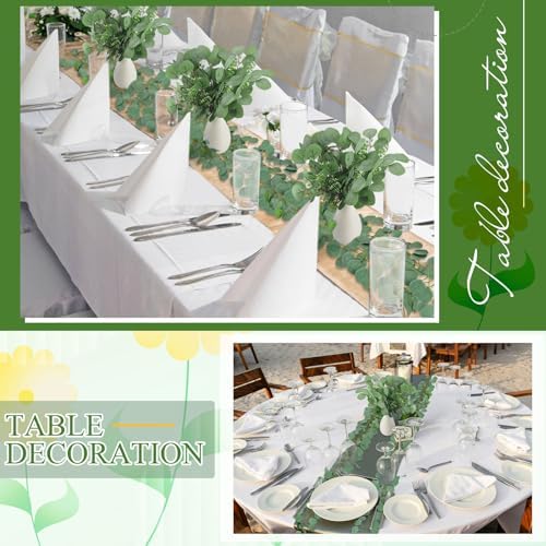Tioncy 36 Pcs Artificial Eucalyptus Stems and 12 Pcs Eucalyptus Garland - Image 5