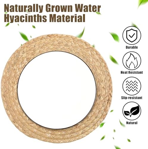 Kochorie Set of 36 Round Woven Placemats 13.5-Inch Natural Water Hyacinth Plant Placemats Hand-Woven Boho Rattan Placemat Wicker Weave Table Mats for Home Table Farmhouse - Image 3