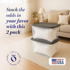 HOMZ 2-Pack Snaplock, Large Clear Plastic Storage Organizer Bins w/Lids, 56 Quart, Gray - Stackable Container Boxes for Bedroom, Bathroom, Garage, and Office Organization - Image 2