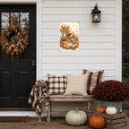 Decorative Tin Sign Watercolor Metal Tin Sign Autumn Cornucopia Pumpkins Fruit Sunflowers Harvest Wall Decor for Dining Room Kitchen Living Room 12×16 Inches with Metal Frame - Image 3