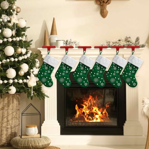Zhengmy 8 Pcs Red Christmas Stocking Hangers for Mantel Stocking Holders - Image 5