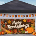 ANNA QUEEN Happy Thanksgiving Garage Door Banner 6 x 13FT, Cornucopia and Pumpkins on Woodgrain, Fall Outdoor Garage Decoration for Parties Home Rustic Decor by ANNAQUEEN