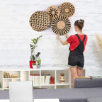 Woven Wall Basket Decor with Included Wall Hooks - Set of 4 Rattan Hanging Natural Seegrass Handmade Round Large Boho Wall Baskets Perfect Rustic Home Decoration for Kitchen Bedroom Living Room - Image 2