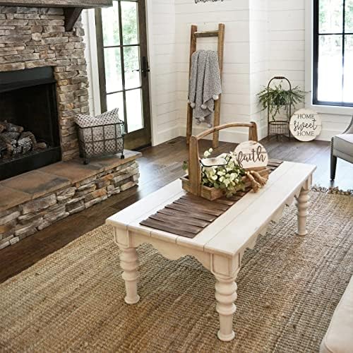 Wooden Table Runner,Natural Durable Wood Table Runner,50 x 12 Inches,Coffee Table Runner with Thick Felt Backing,Table Decorations for Dining Room,Farmhouse Decor,Wedding Decor,Brown - Image 4