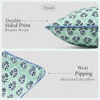 CPC Poppy Blue Block Print Throw Pillow Covers 20x20 Inch, Set of 2 - Image 2