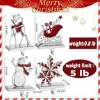 4PCS Christmas Stocking Mantle Holders Set Stand Sign Heavy Weighted Stocking Hooks Fireplace Stocking Hanger for House Holiday Yards Mantle Holder Décor (Mutli,4) - Image 3