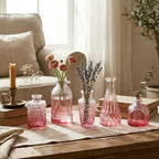 CUCUMI 12pcs Bud Vases for Centerpieces, Pink Glass Vase Set - Image 4