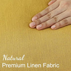 decorUhome Linen Fringe Mustard Yellow Throw Pillow Covers 24x24 Set of 2 - Image 3