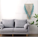 Macrame Wall Hanging Woven Wall Art Aqua Blue Color Tassel Macrame Tapestry Boho Pediments Wall Decor for Apartment Dorm Living Room Bedroom Baby Nursery Art Party Wedding Backdrop - Image 4