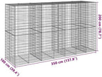 vidaXL Gabion Basket with Cover - Durable Outdoor Rectangular Gabion Cage 137.8"x39.4"x78.7" - Galvanized Iron, Tool-Free Assembly, Uses for Garden, Privacy Screens, Retaining Walls - Image 3