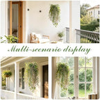 dallisten 4Pcs Fake Hanging Fern Plants for Outdoors, UV Resistant Artificial Ferns Greenery Vines Faux Trailing Plants for Indoor Wall Porch Wedding Boho Home Garden Decor(4PCS WhiteGreen Ferns) - Image 2