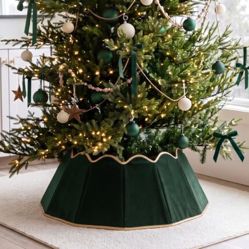 Hungdao Velvet Foldable Christmas Tree Collar, Green Tree Skirt, 28'' by Hungdao