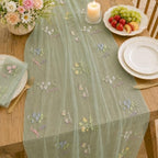 Wildflower Tulle Table Runner Butterfly Floral Wedding Party Home Decor - Image 2