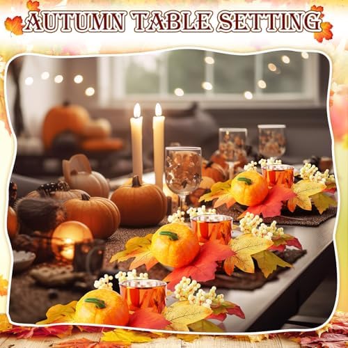 Umigy 6 Set Fall Candle Holders Glass Votive, Maple Leaf, Classic Color - Image 4