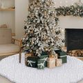 Jenaai 80'' Christmas Tree Skirt Faux Fur Xmas Tree Skirt, Classic, White by Jenaai