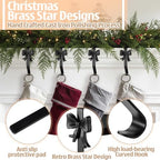 Shimeyao 8 Pcs Black Bow Christmas Stocking Holders, Vintage Mantel Hooks - Image 3