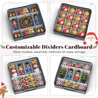 Keten Large Christmas Ornament Storage Boxes with Adjustable Dividers - Image 4