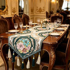 Luxury Vintage Table Runner 63 Inches Long Damask Chenille European Floral - Image 2