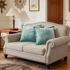 Luxurious Velvet Euro Shams Decorative Throw Pillow Covers 26x26 Set of 2 Solid Square Euro Pillow Shams for Sofa Couch Bedroom, Aqua Green - Image 4
