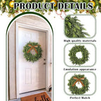 22 Inch Artificial Cedar Wreath Christmas Wreath for Front Door - Image 3