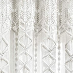 Lush Decor Boho Macrame Textured Cotton Window Curtain Panel, 40" W x 84" L, White - Room Divider or Wedding Decor - Boho, Macrame - Image 6