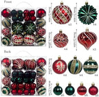 48 Pcs Christmas Balls Ornaments for Christmas Tree, Painted Shatterproof Plastic Decorative Baubles Hanging Ornaments for Xmas Tree Wreath Holiday Party Wedding Decoration, Red Green - Image 2