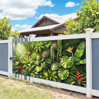 6X13FT Summer Tropical Leaves Garage Door Cover Decorations Tropical Leaves Garage Door Banner for Outdoor Indoor Summer Party Photography Backdrop - Image 5