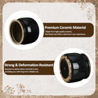 7.7" Large Ceramic Plant Pot Black Vintage Planter Crackle Glaze Decorative Antique Flowers Pot with Drainage for Indoor Outdoor Plants Home Shelf Kitchen Office Patio Decor Gift - Image 3