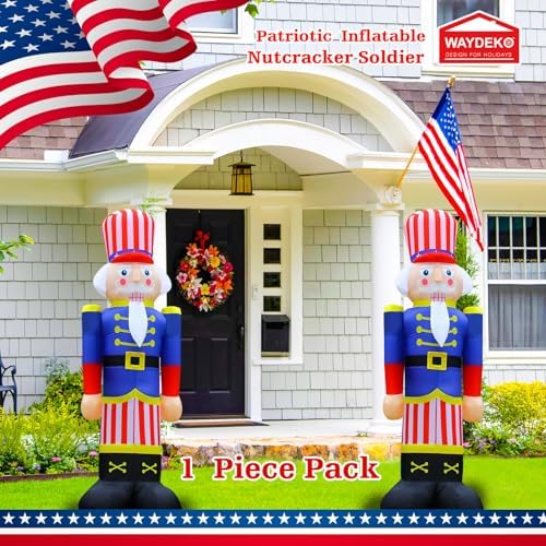 Independence Day Inflatable Nutcracker Soldier Yard Decoration Lighted 4th of July Blow Up Patriotic Garden Yard Lawn Decor 8 Feet Tall (5FT-Nutcracker) - Image 7