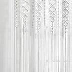 Lush Decor Boho Macrame Textured Cotton Window Curtain Panel Single 40" W x 95" L White - Macrame Curtains for Windows, Room Divider, Boho Wall Decor - Image 4