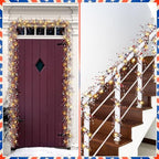 Wavwavw 59 Inches 4th of July Patriotic Garland Lighted Red White Blue Memorial Day Garland Artificial Star and Berry Lights Battery Operated 250th Anniversary Decor for Home Mantle Fireplace Table - Image 6