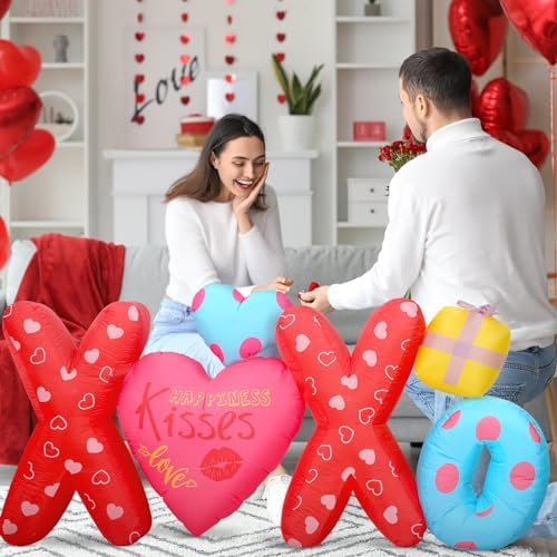 Syhood 7.5 ft Valentine's Day Inflatables Outdoor Decorations Heart Shaped Inflatable Conversation LED Lighted Blow up Ornament for Valentines Gift Wedding Home Yard Lawn Indoor Party - Image 6
