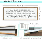 ZZJJHYWGQ Serenity Prayer, Bible Verse Wall Decor, 40''×15'', Wood - Image 2