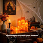 Sasigeiaa Flameless Candles with Embedded Star String - Battery Operated LED Candles, with Remote,7 Orange Flickering Candles for Christmas, Weddings, Home Decor & Party,(D 2.3"×H 5" 6" 7") - Image 4
