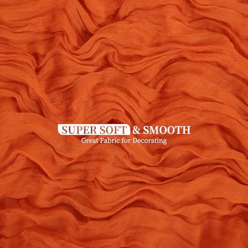 20 Pack Orange Cheesecloth Table Runner 120 Inch 10FT Rustic Boho Gauze Cheese Cloth Table Runner for Wedding Party Baby Shower Thanksgiving Christmas Decoration - Image 2