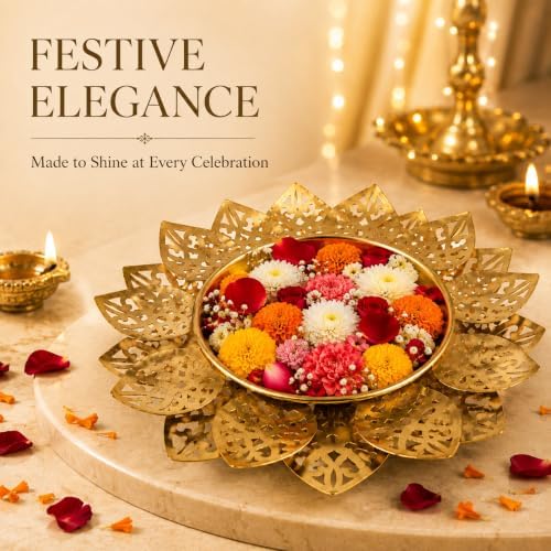 Urli Bowl for Diwali Decoration Perfect for Home Décor,Pooja,Festival(Leaf) - Image 2
